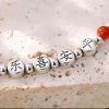925 Silver Red Agate Peace Anklet 925 Silver Red Agate Peace Anklet