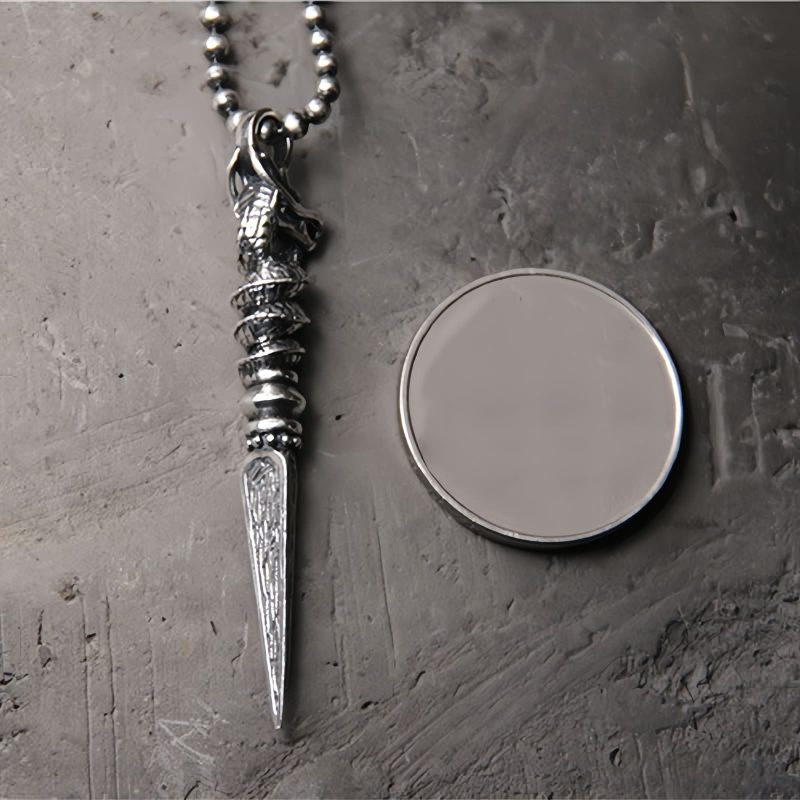925 Silver Year of the Dragon Dorje Vajra Necklace Pendant 925 Silver Year of the Dragon Dorje Vajra Necklace Pendant