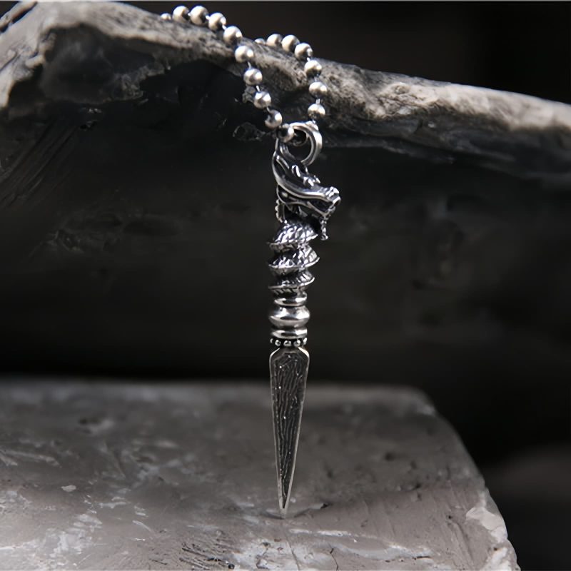 925 Silver Year of the Dragon Dorje Vajra Necklace Pendant 925 Silver Year of the Dragon Dorje Vajra Necklace Pendant