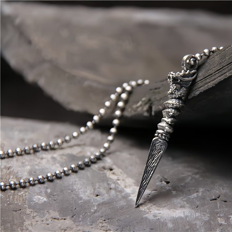 925 Silver Year of the Dragon Dorje Vajra Necklace Pendant 925 Silver Year of the Dragon Dorje Vajra Necklace Pendant