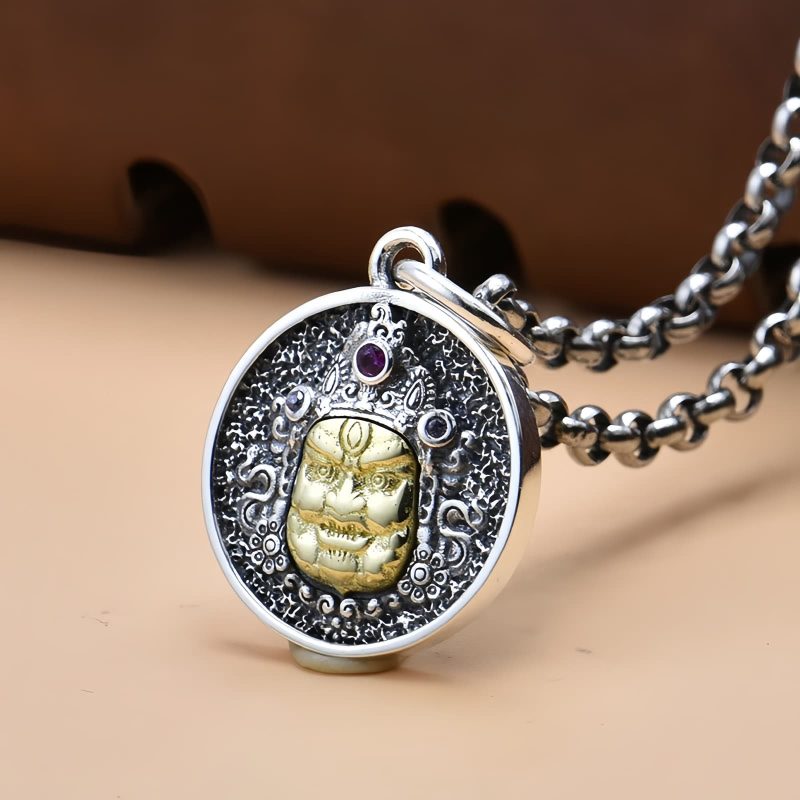 925 Silver Zakiram Goddess of Wealth Dorje Vajra Necklace Pendant 925 Silver Zakiram Goddess of Wealth Dorje Vajra Necklace Pendant