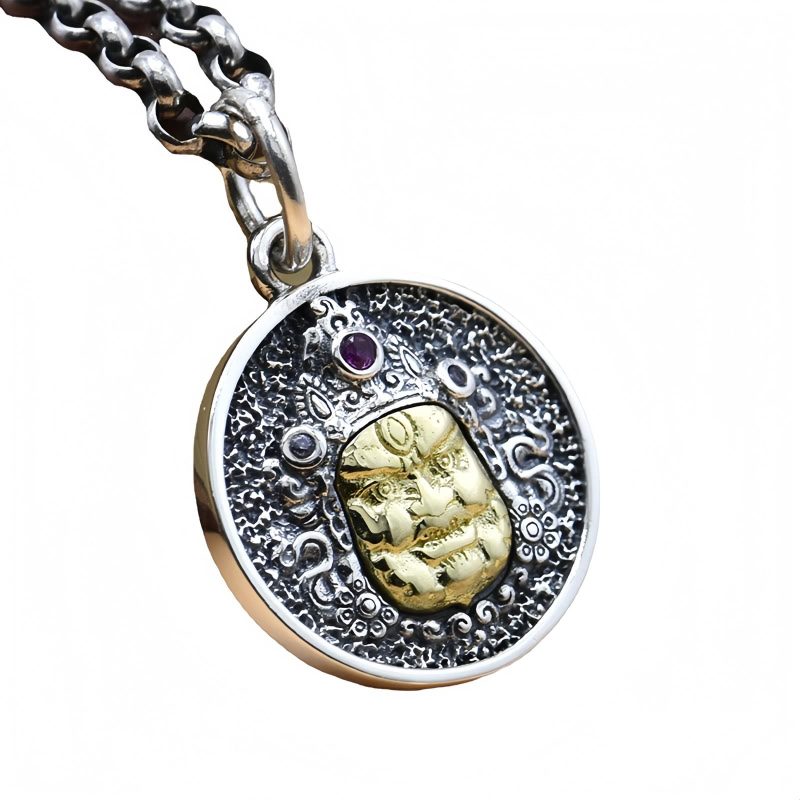 925 Silver Zakiram Goddess of Wealth Dorje Vajra Necklace Pendant 925 Silver Zakiram Goddess of Wealth Dorje Vajra Necklace Pendant