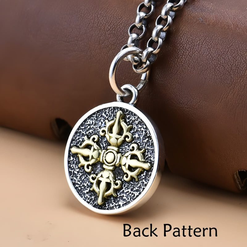 925 Silver Zakiram Goddess of Wealth Dorje Vajra Necklace Pendant 925 Silver Zakiram Goddess of Wealth Dorje Vajra Necklace Pendant