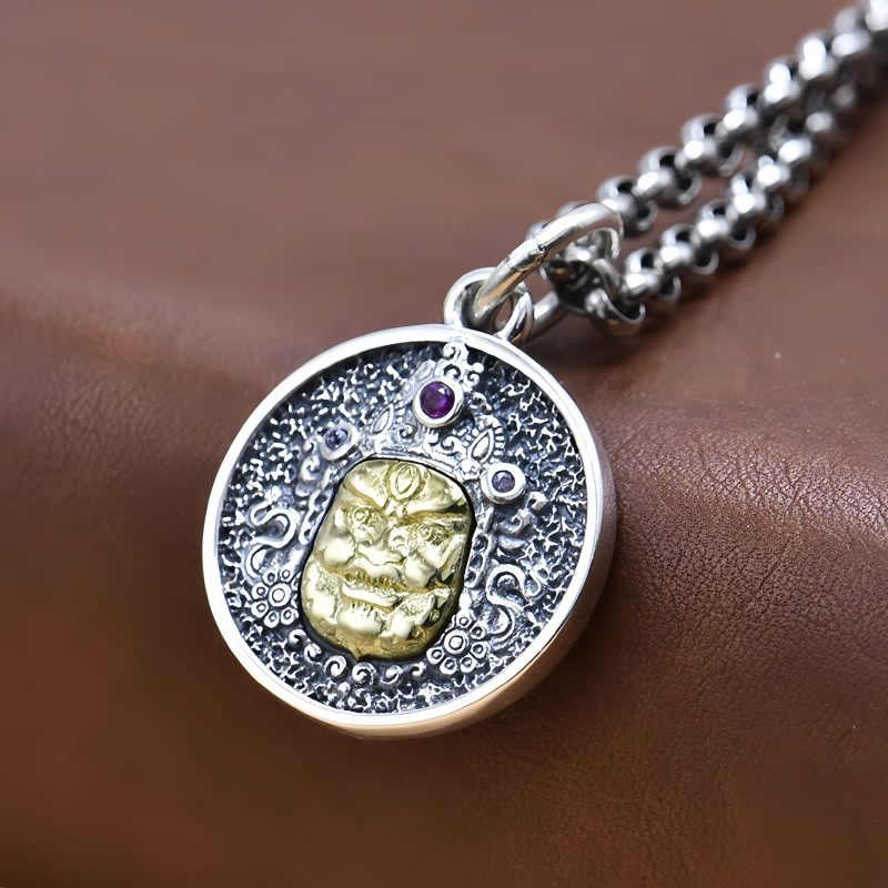 925 Silver Zakiram Goddess of Wealth Dorje Vajra Necklace Pendant 925 Silver Zakiram Goddess of Wealth Dorje Vajra Necklace Pendant