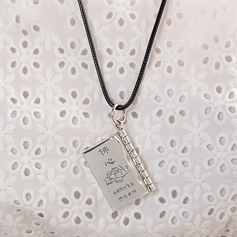990 Silver Heart Sutra Lotus Peace Necklace 990 Silver Heart Sutra Lotus Peace Necklace