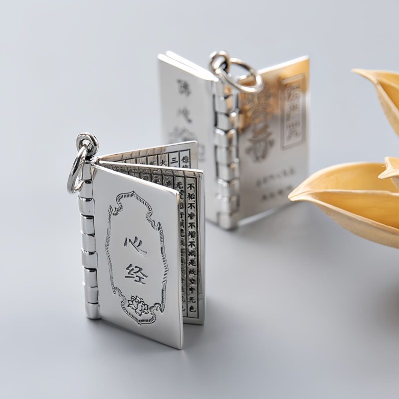 990 Silver Heart Sutra Lotus Peace Necklace 990 Silver Heart Sutra Lotus Peace Necklace