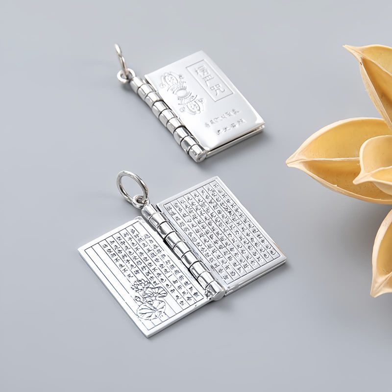 990 Silver Heart Sutra Lotus Peace Necklace 990 Silver Heart Sutra Lotus Peace Necklace