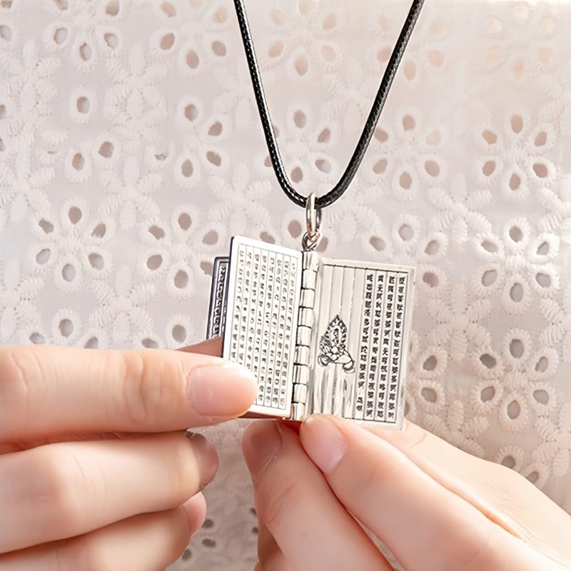 990 Silver Heart Sutra Lotus Peace Necklace 990 Silver Heart Sutra Lotus Peace Necklace
