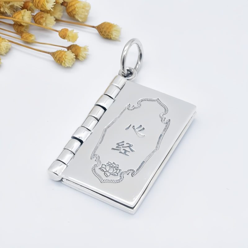 990 Silver Heart Sutra Lotus Peace Necklace 990 Silver Heart Sutra Lotus Peace Necklace