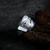 Anillo de Protección Máscara de Sanxingdui en Plata de Ley 999 999 Silver Sanxingdui Mask Protection Ring