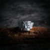Anillo de Protección Máscara de Sanxingdui en Plata de Ley 999 999 Silver Sanxingdui Mask Protection Ring