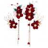 Antiquity Red Flowers Pearl Hair Clip Antiquity Red Flowers Pearl Hair Clip