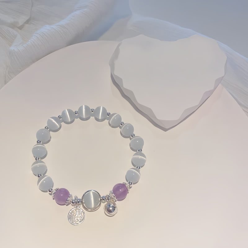 Cat's Eye Amethyst Fu Character Support Bracelet Cat's Eye Amethyst Fu Character Support Bracelet