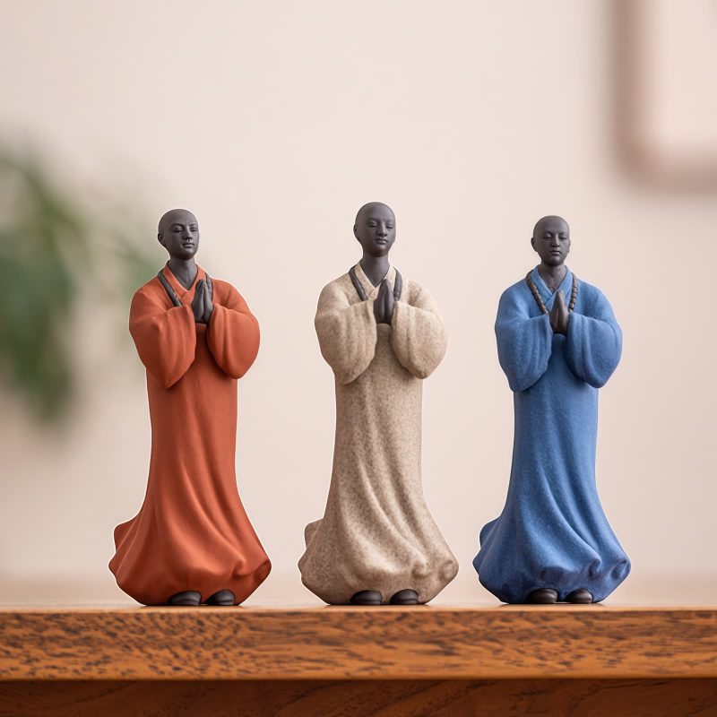 Ceramic Compassion Meditating Monk Decoration Ceramic Compassion Meditating Monk Decoration