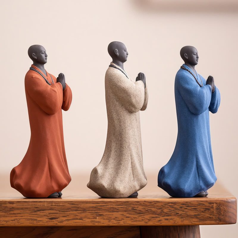Ceramic Compassion Meditating Monk Decoration Ceramic Compassion Meditating Monk Decoration