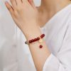 Cinnabar & Hetian Jade Lucky Clover Bracelet Cinnabar & Hetian Jade Lucky Clover Bracelet