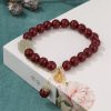 Cinnabar & Hetian Jade Lucky Clover Bracelet Cinnabar & Hetian Jade Lucky Clover Bracelet