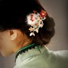 Classical Chinese Red Flower Butterfly Hair Clip Classical Chinese Red Flower Butterfly Hair Clip