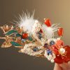 Classical Chinese Red Flower Butterfly Hair Clip Classical Chinese Red Flower Butterfly Hair Clip