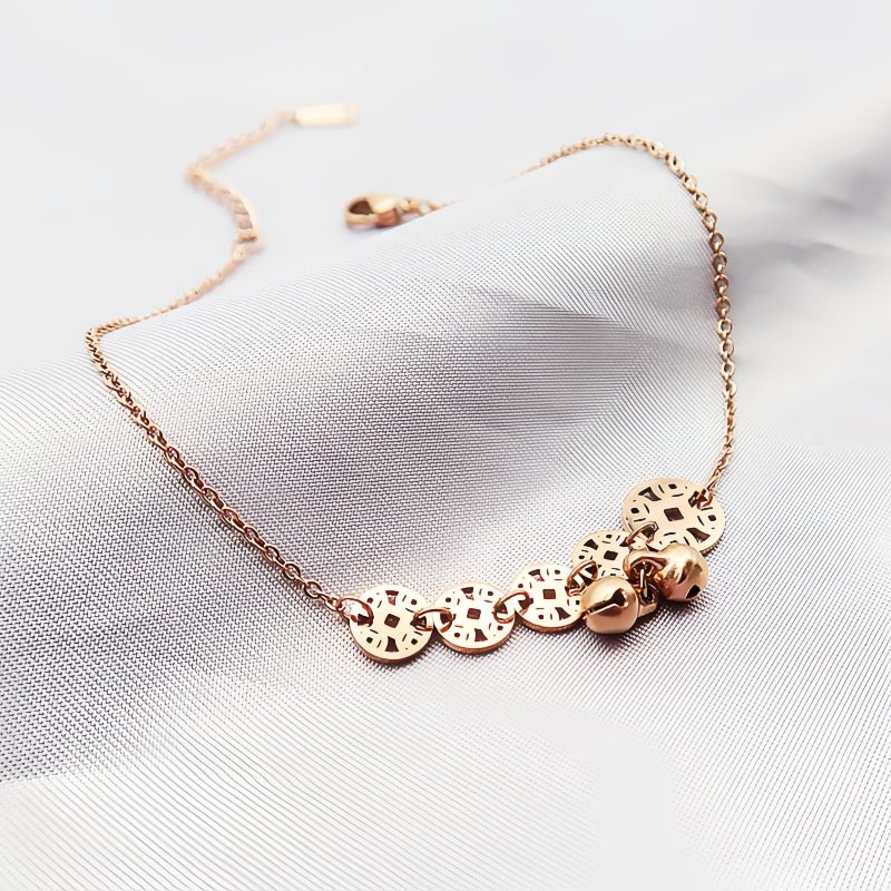 Traditional Copper Coins Bell Charm Anklet Traditional Copper Coins Bell Charm Anklet
