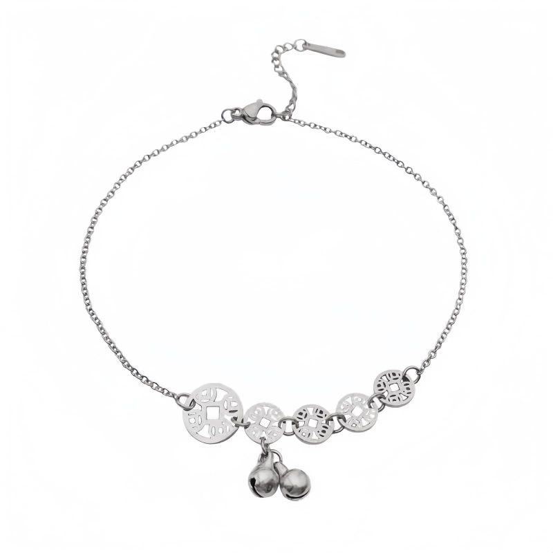 Traditional Copper Coins Bell Charm Anklet Traditional Copper Coins Bell Charm Anklet