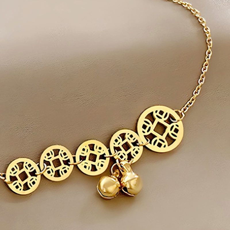 Traditional Copper Coins Bell Charm Anklet Traditional Copper Coins Bell Charm Anklet