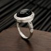 Natural Black Onyx Adjustable Protection Ring Natural Black Onyx Adjustable Protection Ring