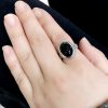 Natural Black Onyx Adjustable Protection Ring Natural Black Onyx Adjustable Protection Ring