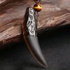 Natural Ice Obsidian Wolf Tooth Courage Pendant Natural Ice Obsidian Wolf Tooth Courage Pendant