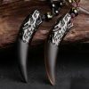 Natural Ice Obsidian Wolf Tooth Courage Pendant Natural Ice Obsidian Wolf Tooth Courage Pendant