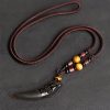 Natural Ice Obsidian Wolf Tooth Courage Pendant Natural Ice Obsidian Wolf Tooth Courage Pendant