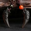 Natural Ice Obsidian Wolf Tooth Courage Pendant Natural Ice Obsidian Wolf Tooth Courage Pendant