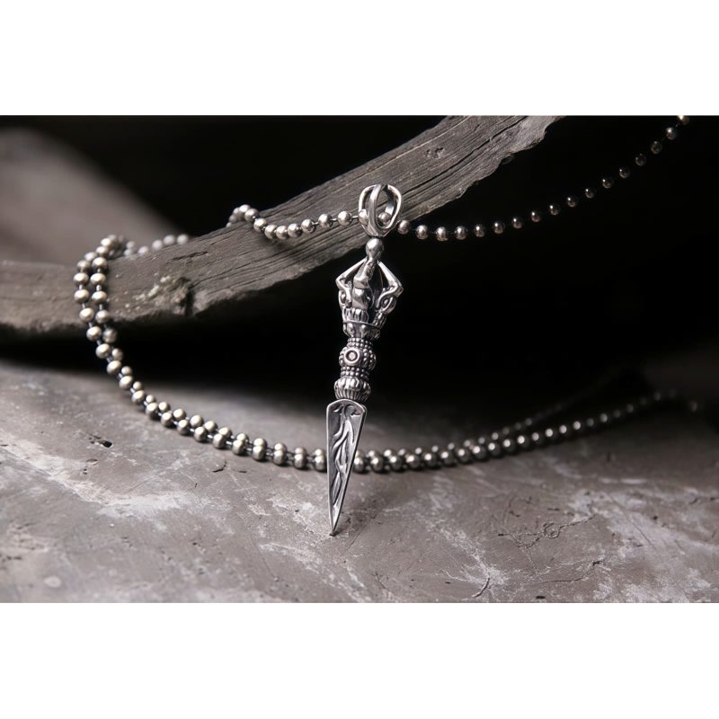 Tibetan 925 Sterling Silver Dorje Vajra Enlightenment Necklace Tibetan 925 Sterling Silver Dorje Vajra Enlightenment Necklace