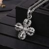 Tibetan 925 Sterling Silver Double Dorje Vajra Strength Necklace Tibetan 925 Sterling Silver Double Dorje Vajra Strength Necklace