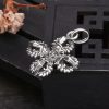 Tibetan 925 Sterling Silver Double Dorje Vajra Strength Necklace Tibetan 925 Sterling Silver Double Dorje Vajra Strength Necklace