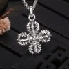 Tibetan 925 Sterling Silver Double Dorje Vajra Strength Necklace Tibetan 925 Sterling Silver Double Dorje Vajra Strength Necklace