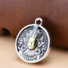 Tibetan 925 Sterling Silver Green Tara Double Dorje Vajra Necklace Tibetan 925 Sterling Silver Green Tara Double Dorje Vajra Necklace