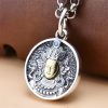 Tibetan 925 Sterling Silver Green Tara Double Dorje Vajra Necklace Tibetan 925 Sterling Silver Green Tara Double Dorje Vajra Necklace