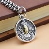 Tibetan 925 Sterling Silver Green Tara Double Dorje Vajra Necklace Tibetan 925 Sterling Silver Green Tara Double Dorje Vajra Necklace