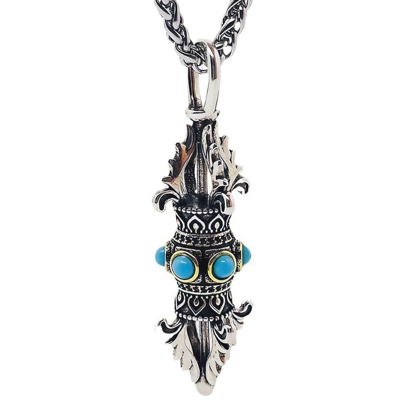 Tibetan Copper Vajra Dorje Wealth Necklace Pendant Tibetan Copper Vajra Dorje Wealth Necklace Pendant