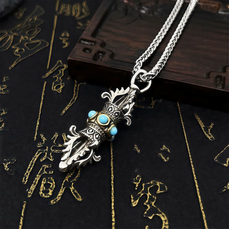 Tibetan Copper Vajra Dorje Wealth Necklace Pendant Tibetan Copper Vajra Dorje Wealth Necklace Pendant