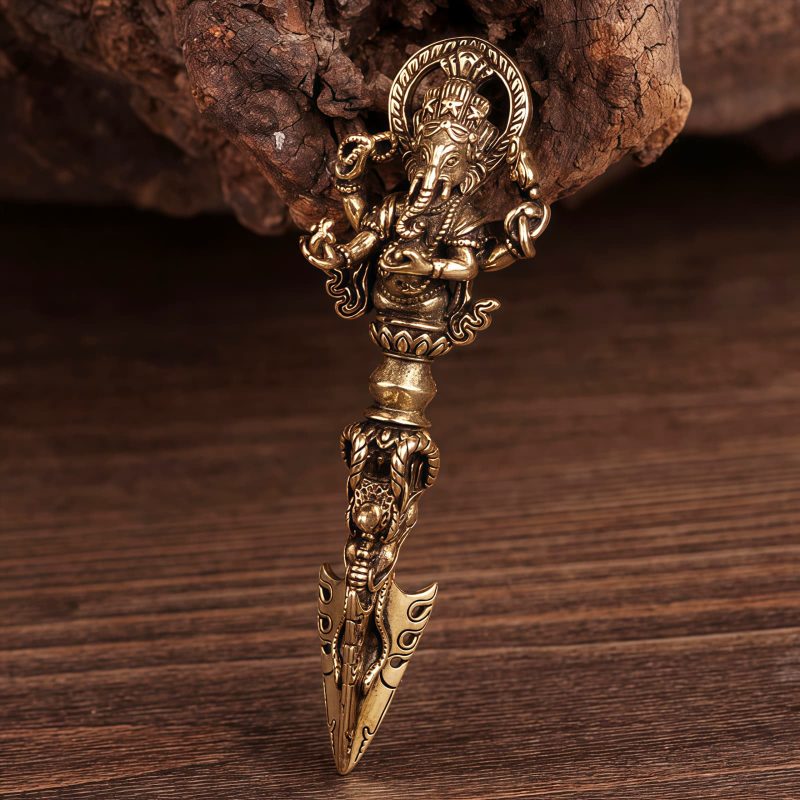 Tibetan Dorje Vajra Ganesh Elephant God of Wealth Necklace Tibetan Dorje Vajra Ganesh Elephant God of Wealth Necklace