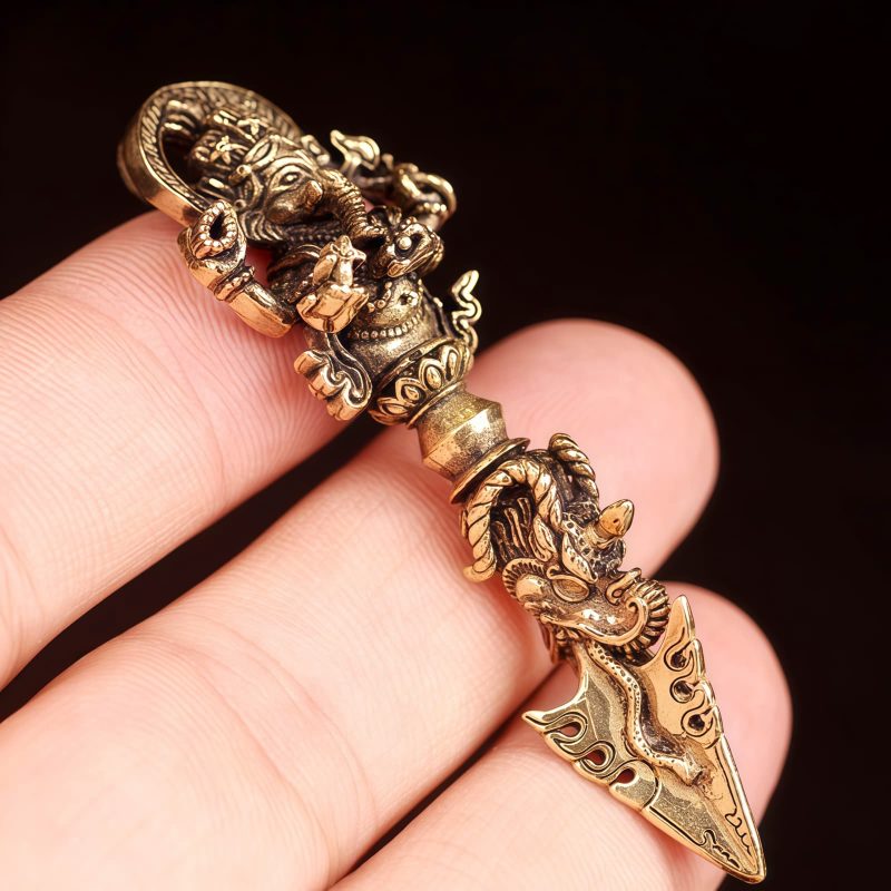Tibetan Dorje Vajra Ganesh Elephant God of Wealth Necklace Tibetan Dorje Vajra Ganesh Elephant God of Wealth Necklace