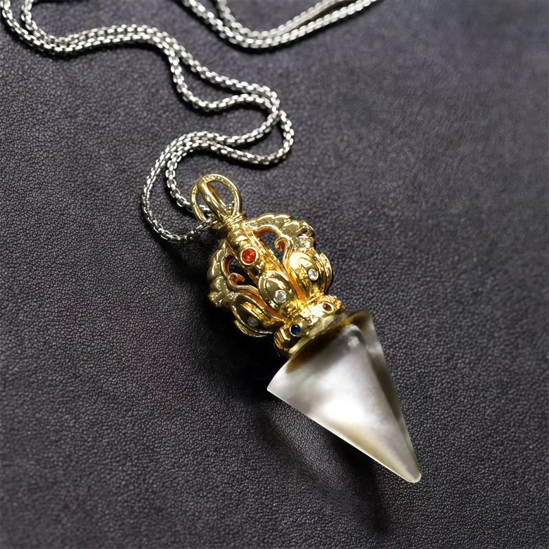 Tibetan Dorje Vajra Lotus Liuli Crystal Necklace Pendant Tibetan Dorje Vajra Lotus Liuli Crystal Necklace Pendant