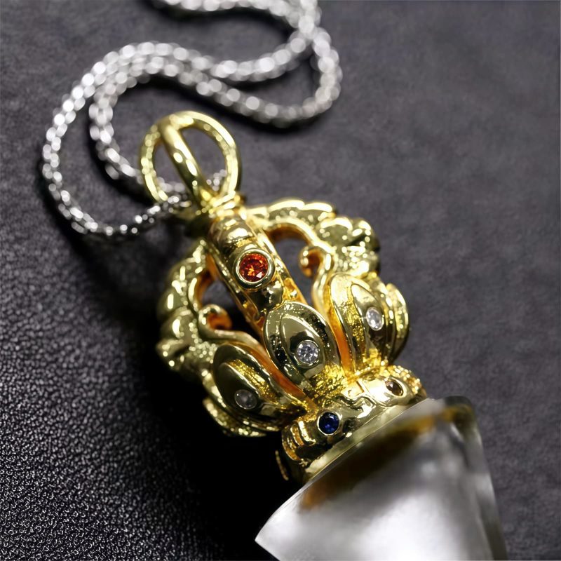 Tibetan Dorje Vajra Lotus Liuli Crystal Necklace Pendant Tibetan Dorje Vajra Lotus Liuli Crystal Necklace Pendant