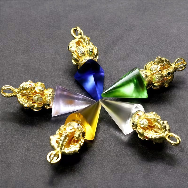 Tibetan Dorje Vajra Lotus Liuli Crystal Necklace Pendant Tibetan Dorje Vajra Lotus Liuli Crystal Necklace Pendant