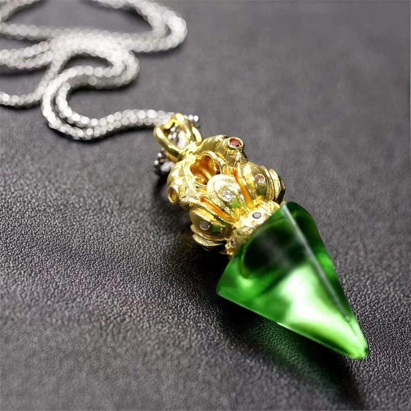 Tibetan Dorje Vajra Lotus Liuli Crystal Necklace Pendant Tibetan Dorje Vajra Lotus Liuli Crystal Necklace Pendant