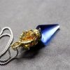 Tibetan Dorje Vajra Lotus Liuli Crystal Necklace Pendant Tibetan Dorje Vajra Lotus Liuli Crystal Necklace Pendant