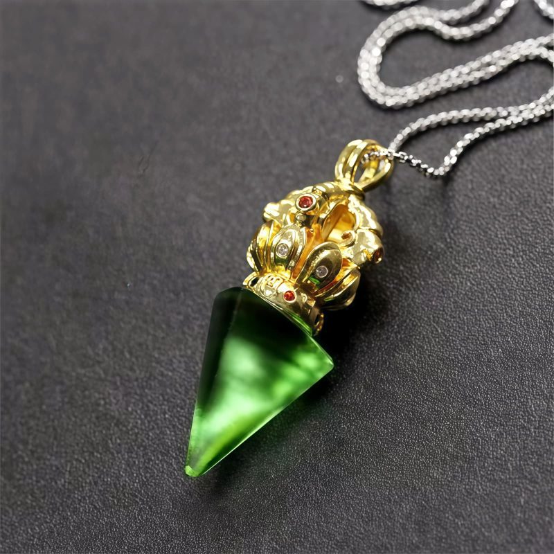 Tibetan Dorje Vajra Lotus Liuli Crystal Necklace Pendant Tibetan Dorje Vajra Lotus Liuli Crystal Necklace Pendant