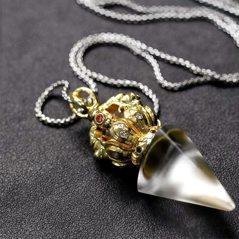Tibetan Dorje Vajra Lotus Liuli Crystal Necklace Pendant Tibetan Dorje Vajra Lotus Liuli Crystal Necklace Pendant